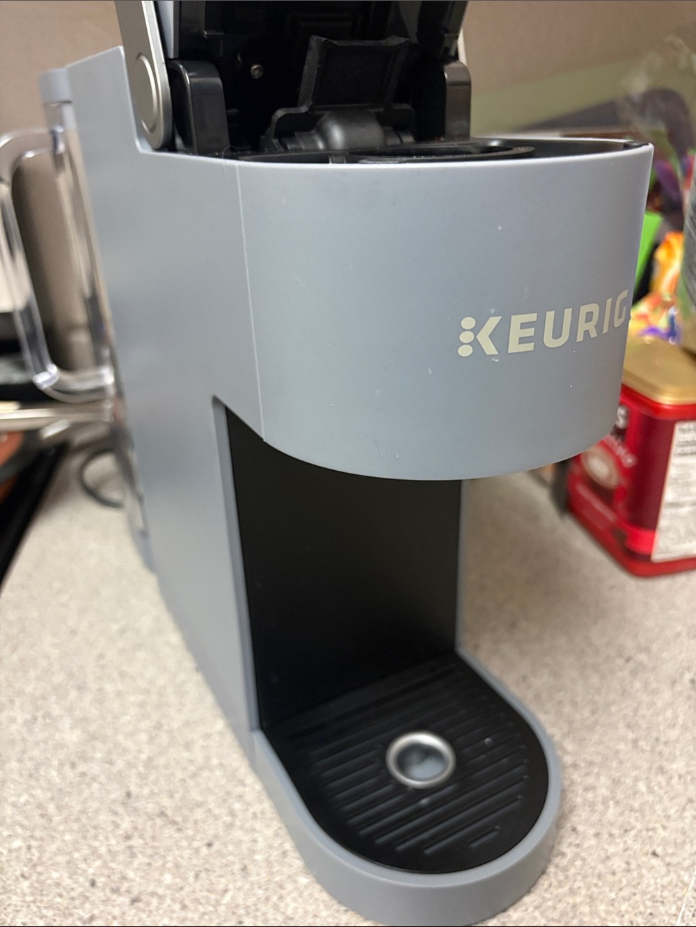 Keurig Compact Single-Serve Coffee Maker in Light Gray and Black